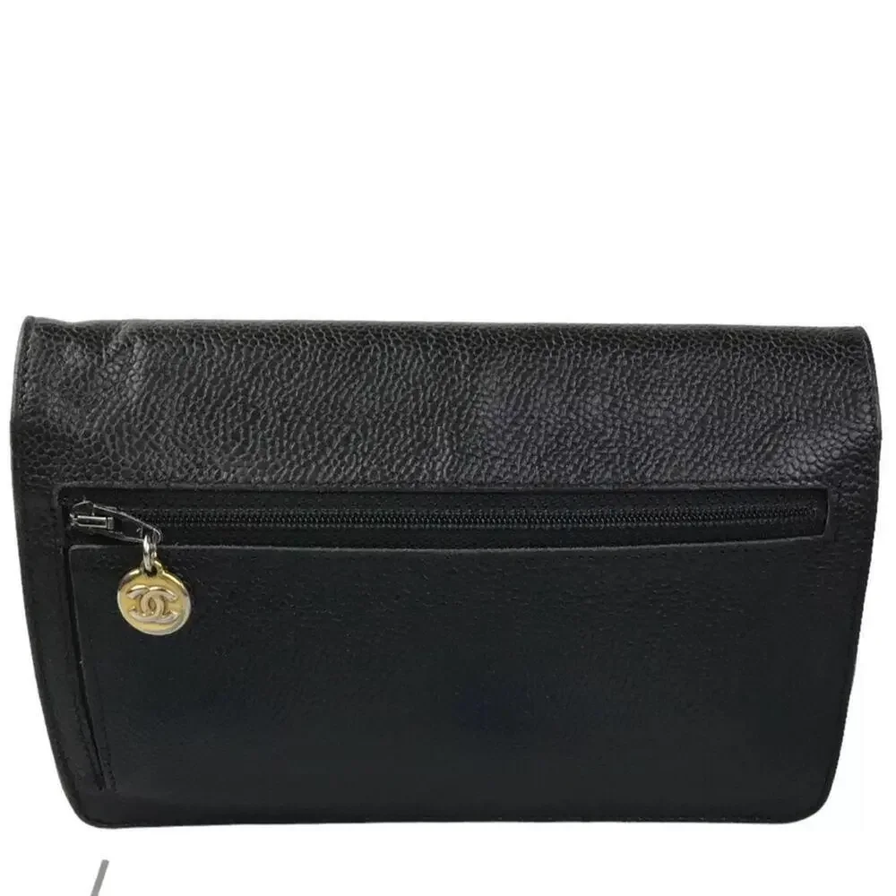 CHANEL CC CAVIAR LEATHER FLAP BAG